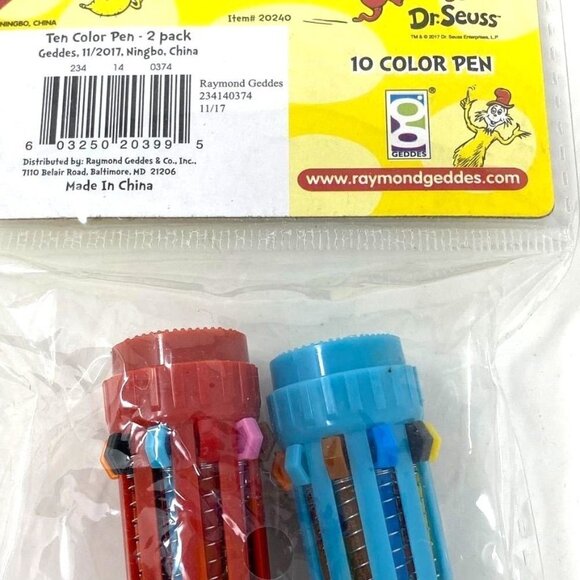 Dr. Seuss 10 Color Mini Click Pen x 2 Art Doodling - Picture 4 of 4